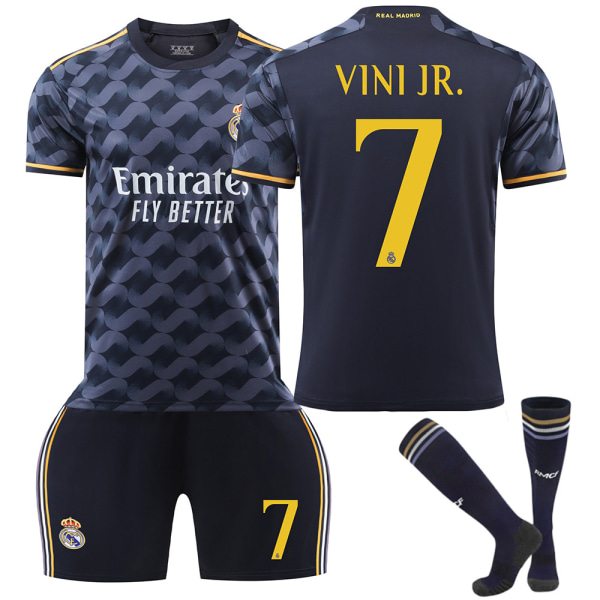 Barn Pojkar Vini Jr #7 Fotbollskit Tröja Träningsdräkt Skjortor Shorts Strumpor Fotbollsset 4-5Years