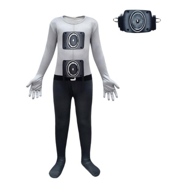 Skibidi Toalettdräkt Halloween Cosplay Bodysuits med huvudbonader 140cm