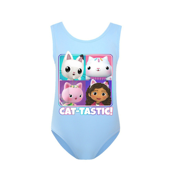 Barn Flickor Gabby Cakey CatRat Badkläder Baddräkt One Piece Bikini 7-14 år gammal Sky Blue 160cm