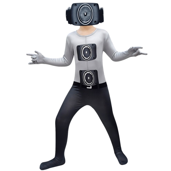 Skibidi Toalettdräkt Halloween Cosplay Bodysuits med huvudbonader 120cm