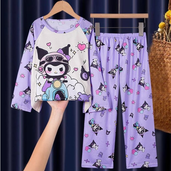 Kuromi Barn Flickor T-shirt Byxor Pyjamas Set Nattkläder Lounge #2 4-5Years