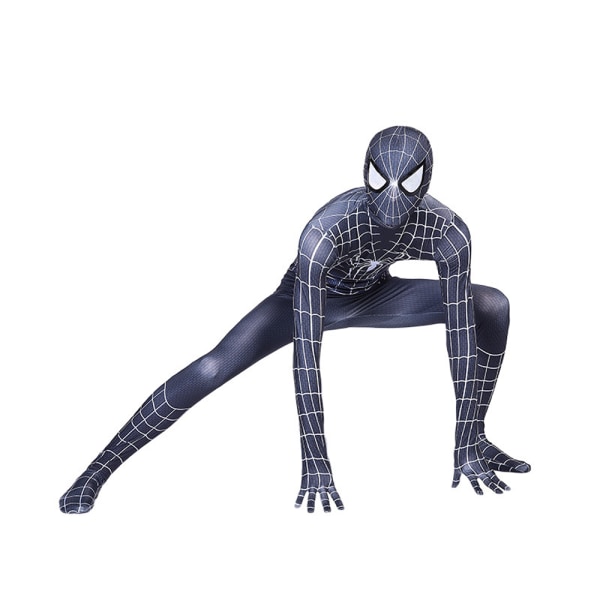 Kid Spiderman Superhjälte Cosplay Kostym Jumpsuit Finklänning black 7-9 Years / 122-134