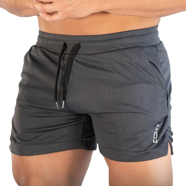 Herr Sport Fitness Shorts Träning Löpning Jogging Träning Gym Hotpant Byxor Grey XL