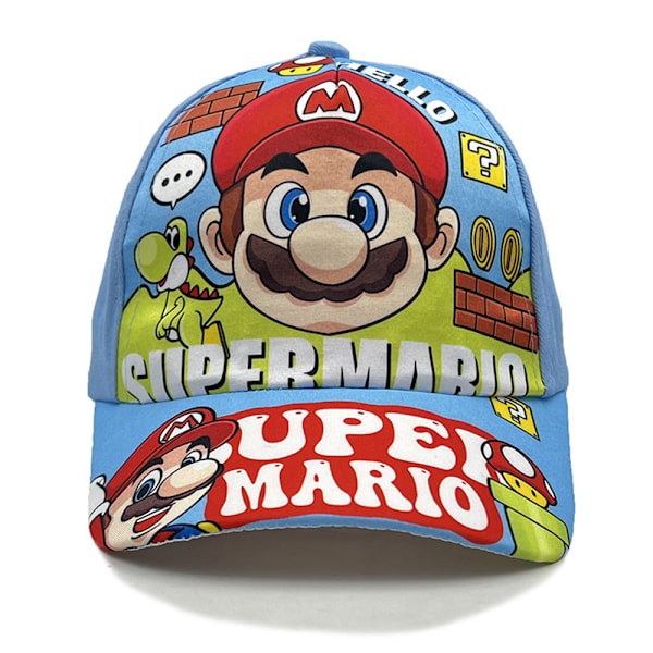 Super Mario Bros Baseball Cap Trucker Hatt Barn Pojkar Andas Solskydd Snapback Kepsar Sky blue