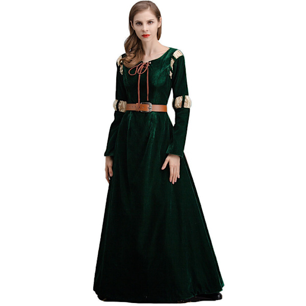 Vuxna kvinnors modiga Merida Princess Dress+Bälte Film plagg Fest Cosplay kostym L