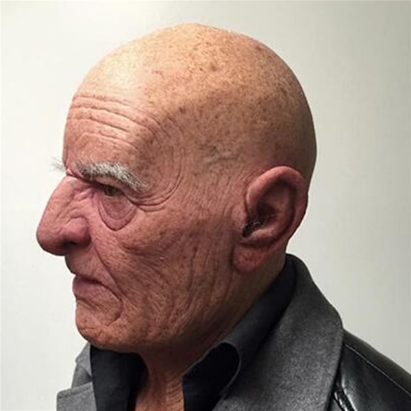 Äldre farfar latexmask huvudbonad maskerad roliga rekvisita halloween cosplay kostym mask skräck skallig mask