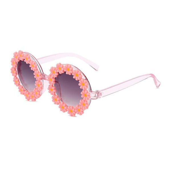 Blomstersolglasögon Runda Daisy Flower Roliga festsolglasögon Pink