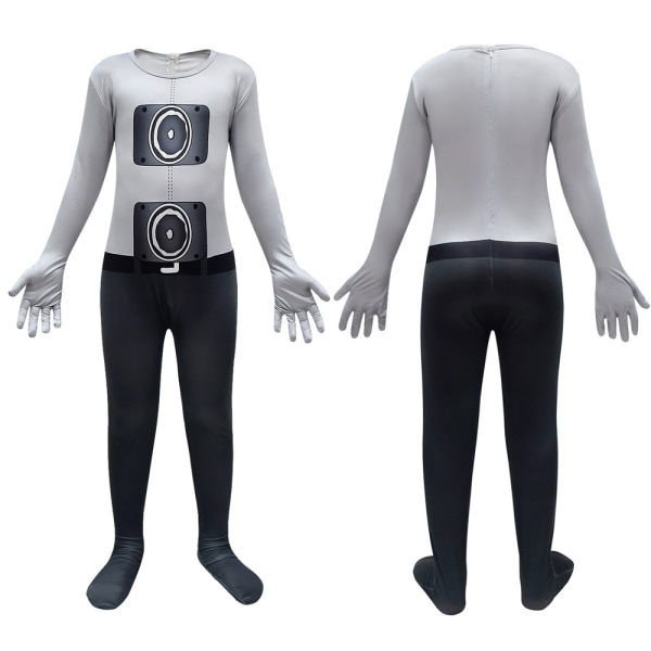 Skibidi Toalettdräkt Halloween Cosplay Bodysuits med huvudbonader 150cm