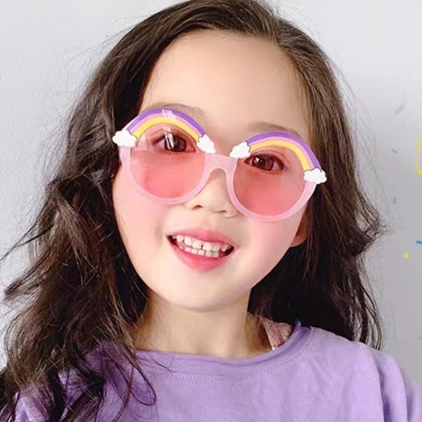 Barnsolglasögon polariserade regnbågssolglasögon med case Blue