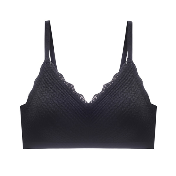 Dam Sömlös Underkläder Bekväm BH Shapewear Sport Croppade Toppar Underkläder Black 2XL