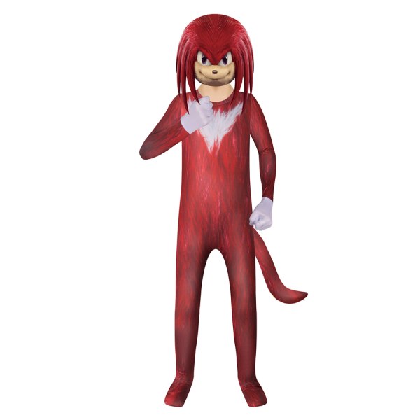 Tecknad Sonic The Hedgehog Halloween Cosplay Jumpsuits med mask 140CM