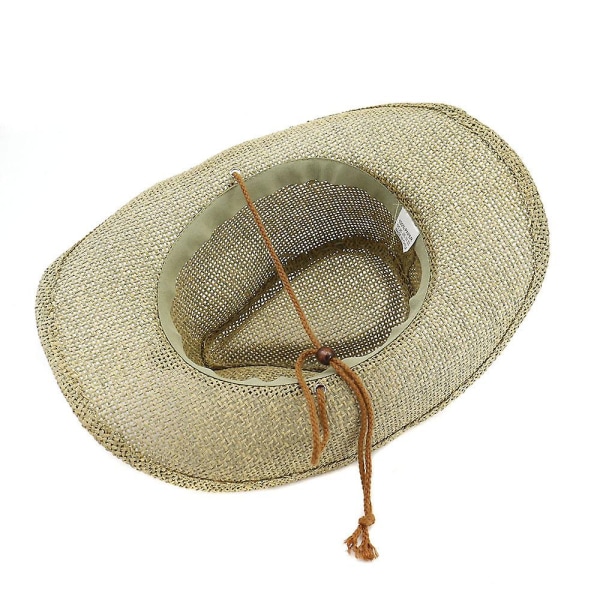 Cowboy handvävd halmhatt Seaside Beach Hollow Sun Hat