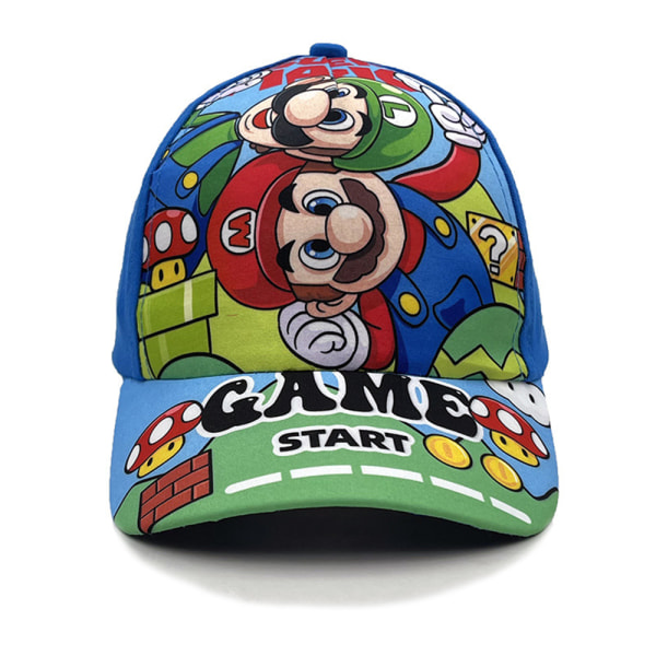 Super Mario Bros Baseball Cap Trucker Hatt Barn Pojkar Andas Solskydd Snapback Kepsar Blue