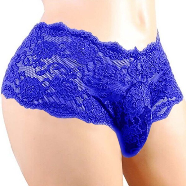 Herrarnas Sexiga G-String Underkläder Bikini Trosor Andningsbara Kalsonger Blue 3XL