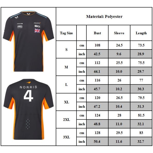 2024 McLaren F1 Officiellt Team Lando Norris Racing T-shirt Herr Kortärmad Tee 2XL