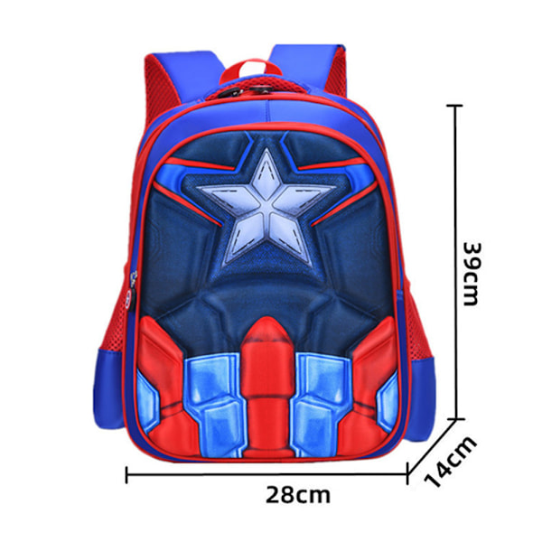 3D Marvel Hjältar Ryggsäck för Pojkar & Flickor, Barn Skolväska med Dragkedja Fickbok D