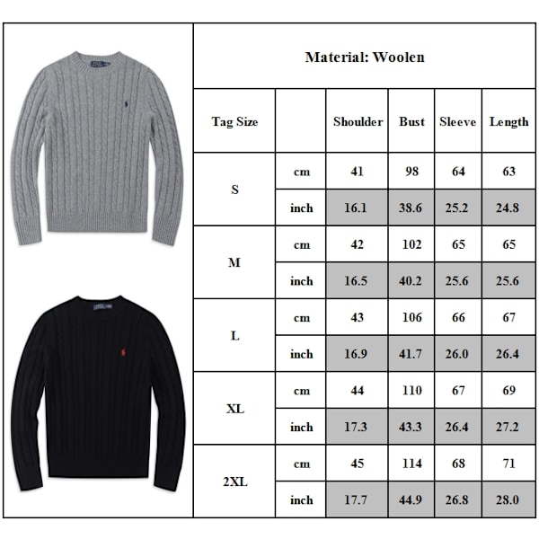 PoloRalphLauren Herrarnas Stickad Tröja Rund Halslös Lös Avslappnad Långärmad Stickad Tröja White L