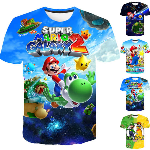 Tecknad Super Mario T-shirt Barn 3D- printed T-shirt Toppar D 140CM