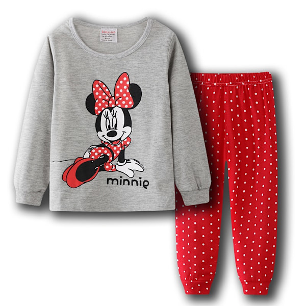 Minnie Flickor Pyjamas Barn Pojkar Flickor 2st Set Långärmad Tryck Toppar+ Byxor Tryckta Kläder Pyjamas & Vardagskläder Barnpresent #6 90cm