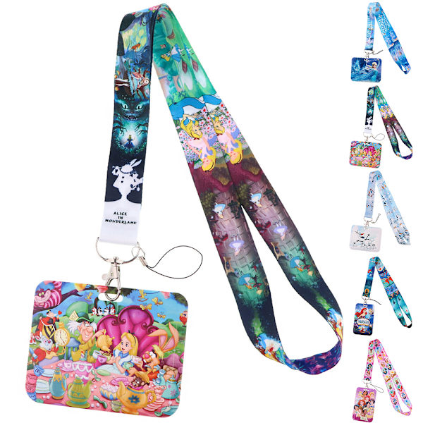 Princess Ariel Elsa Lanyard Arbets- och skolidentitetskort Hållare Bärbar telefonhalsrem A