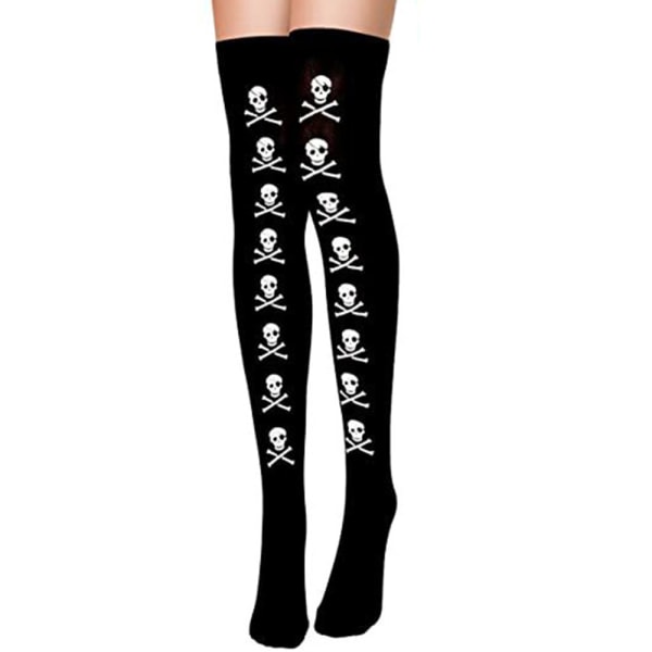 Halloween strumpor, hög rörstrumpor för kvinnor över knä-strumpor F