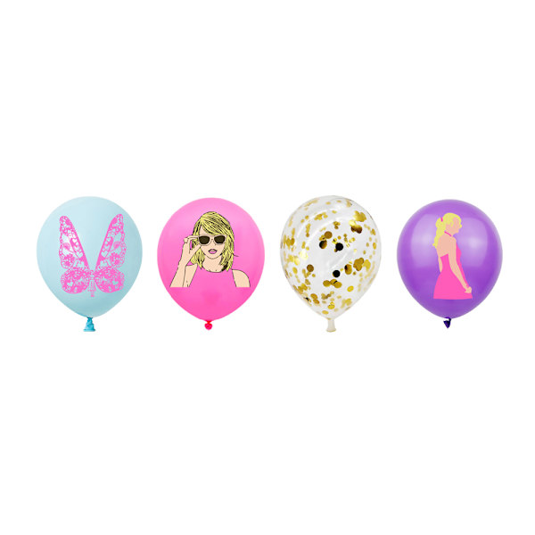 Taylor Swift Födelsedagsfest Banner Cake Topper Ballonger Tillbehör Dekoration Kit
