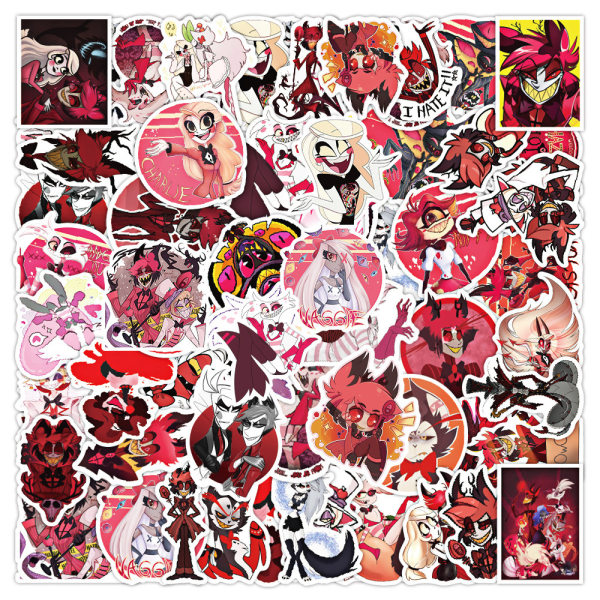 50 st Cartoon Hazbin Hotel Klistermärken Laptop Vattenflaska Bil Skateboard Dekaler 50PCS