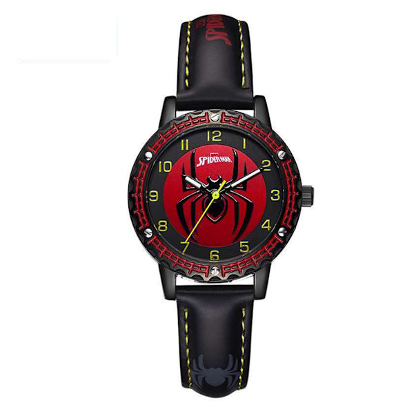 Spiderman klockor Luminous Quartz Watch Analog Pojkar Flickor Barn Presenter Black