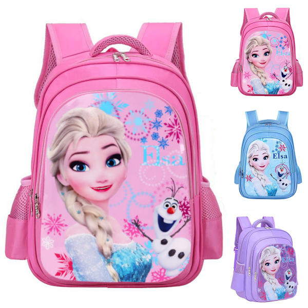 Barn Ryggsäck Populär Flickor Frozen Ryggsäck Student Skola Axel Resväska Pink 32x20x43cm