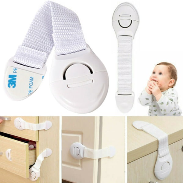 1-st Baby Infant Safety Skåp Dörr Låda Kylskåp Lås white 1PC