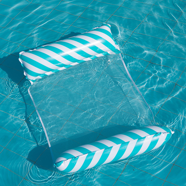 Swimming Pool Floats Uppblåsbar vattenhängmatta för vuxna Ligjt Blue