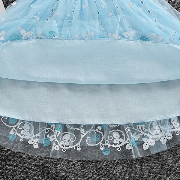 Flickor Prinsessa Klänning Elsa Anna Småbarn Cosplay Klänning Barn Tutu Födelsedagsfest Kläder Light Blue 110cm