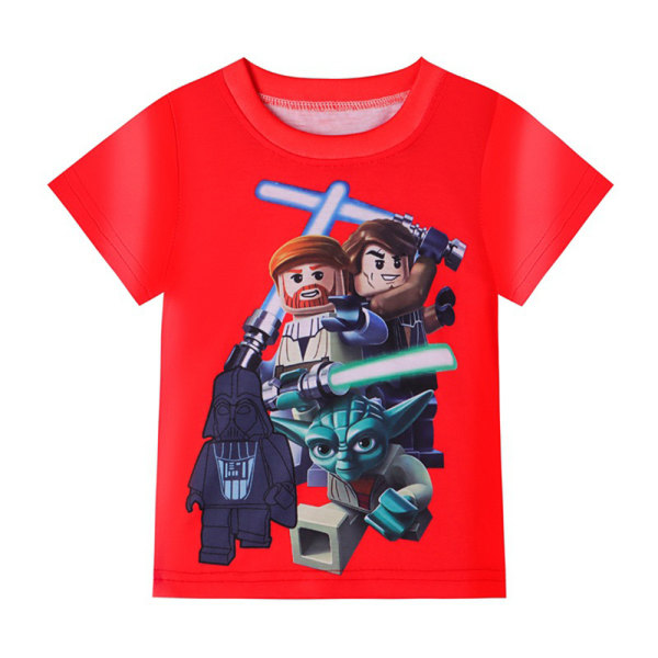 Tecknad Star Wars T-shirt för barn Kortärmad tröja för barn Red 120cm