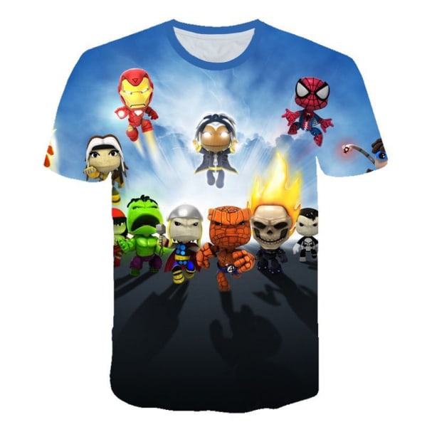 Marvel Boys Kids Casual kortärmad Deadpool tecknad T-shirt A 130cm