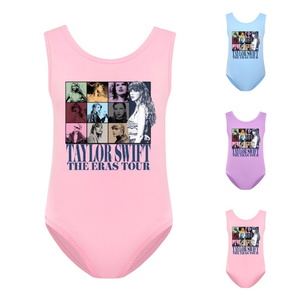 Barn Flickor Taylor Swiftie Badkläder Strandkläder Baddräkt Simdräkt 7-14 år Purple 140cm