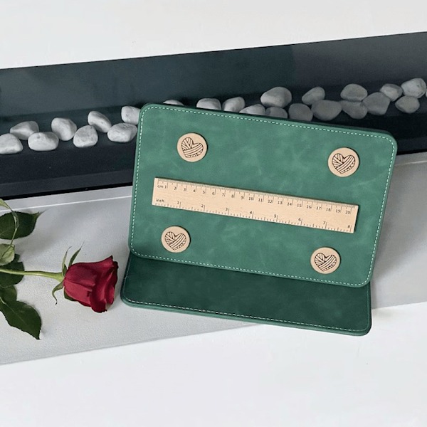 Magnetisk linjal stickmönsterhållare rack handarbetsaccessoarer Green