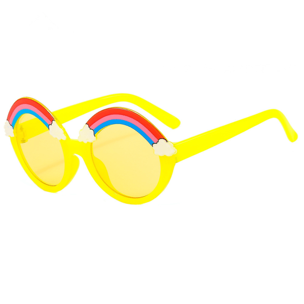 Barnsolglasögon polariserade regnbågssolglasögon med case Yellow