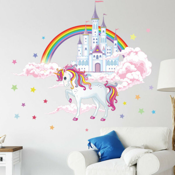 Unicorn Castle DIY Wall Sticker Hemdekaler Sovrumsinredning
