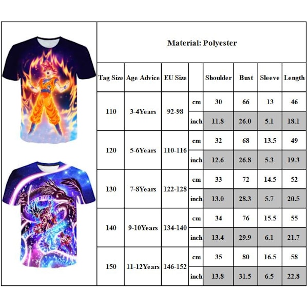 Dragon Ball Pojkar T-shirt Tecknade Toppar Tee Barn Pojkar Flickor T-shirts Barnkläder Sommar Kortärmad #4 140cm
