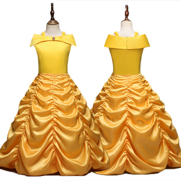 Barndräkter Aftonklänning Bell Princess Dress yellow 130cm