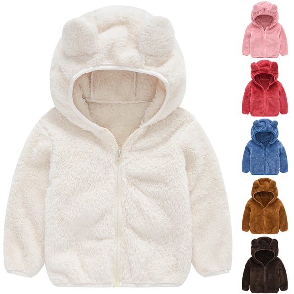 Barn Baby Pojkar/Flickor Fleece Teddy Bear Coat Luvtröja Vinter Fluffy Huvjacka Dark brown 110cm
