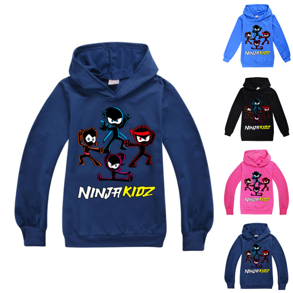 Nuinja Hoodies Barn 3d- printed Sweatshirt Långärmad Pullover black 140cm