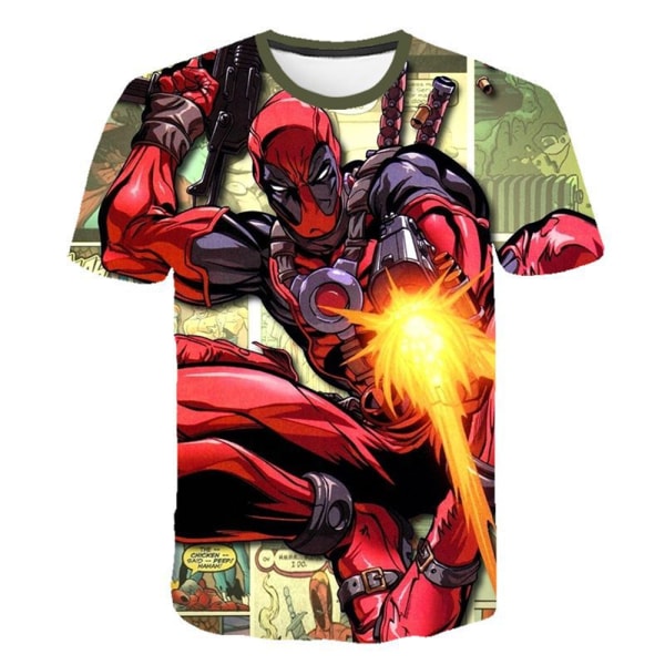 Marvel Boys Kids Casual kortärmad Deadpool tecknad T-shirt C 120cm