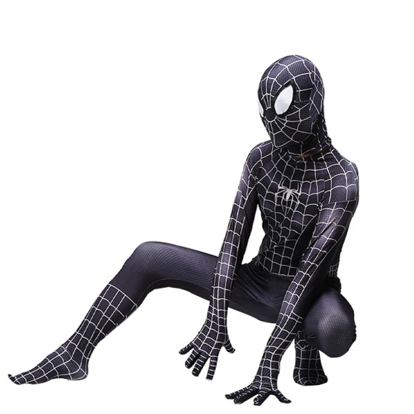 Kid Spiderman Superhjälte Cosplay Kostym Jumpsuit Finklänning black 7-9 Years / 122-134