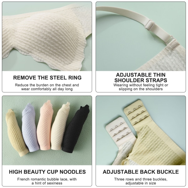 Dam Sömlös Underkläder Bekväm BH Shapewear Sport Croppade Toppar Underkläder Skin M