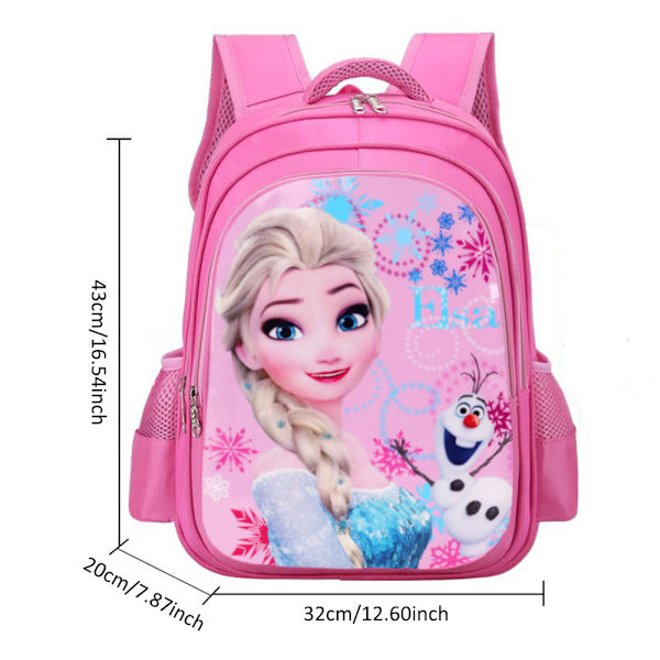 Barn Ryggsäck Populär Flickor Frozen Ryggsäck Student Skola Axel Resväska Pink 32x20x43cm