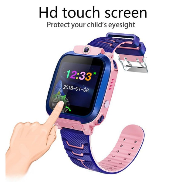 Kids Smart Watch 1,44 tums pekskärm med kamera Video Musikspelare Smartwatch Leksaker Pink
