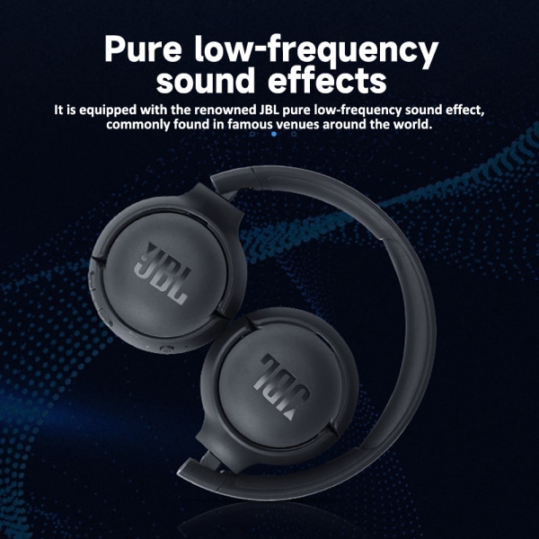 Trådlösa Bluetooth On-Ear-hörlurar Sports Running Headset 2024 Black