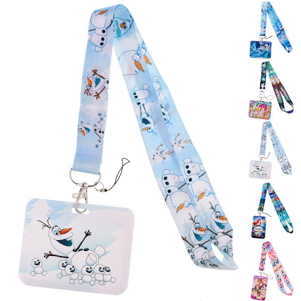 Princess Ariel Elsa Lanyard Arbets- och skolidentitetskort Hållare Bärbar telefonhalsrem E