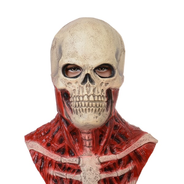 Helhuvudskallemask Halloweenmask Skräckfestdräktmask B